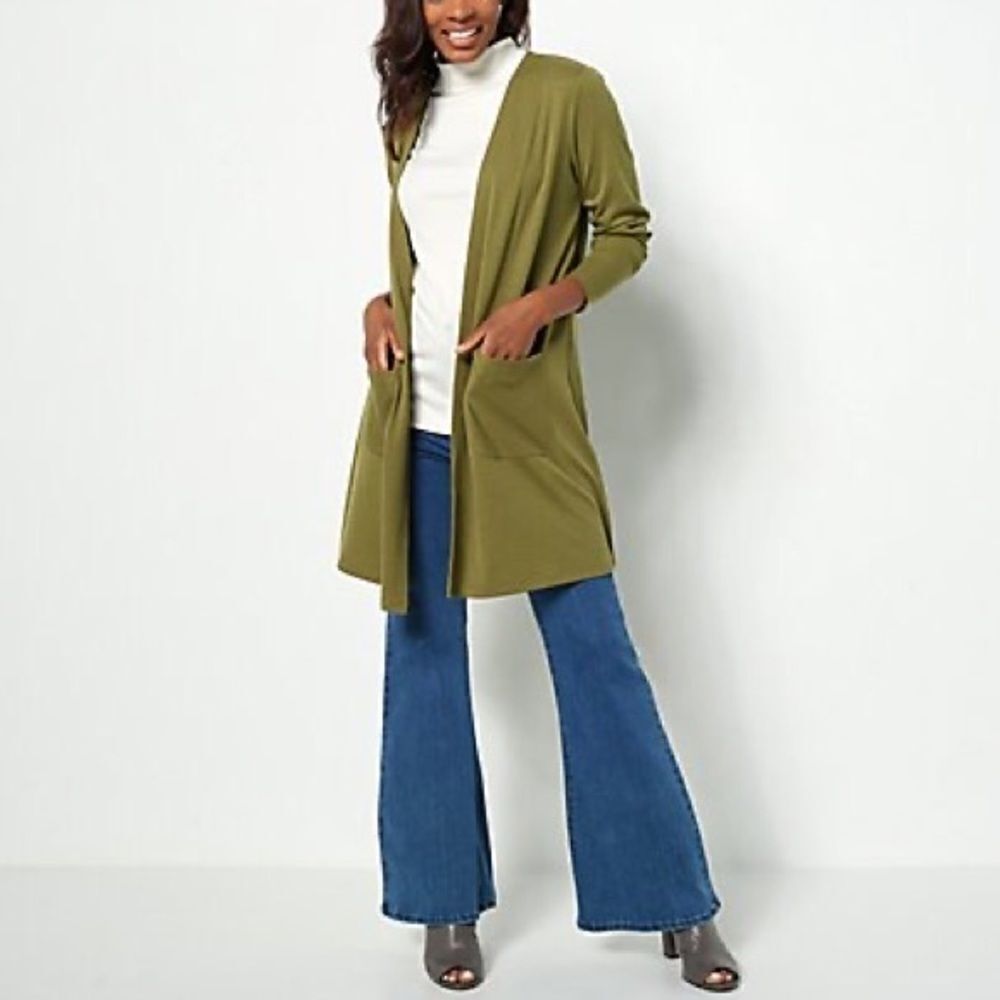 All Worthy Hunter McGrady Open Front Rib Cardigan